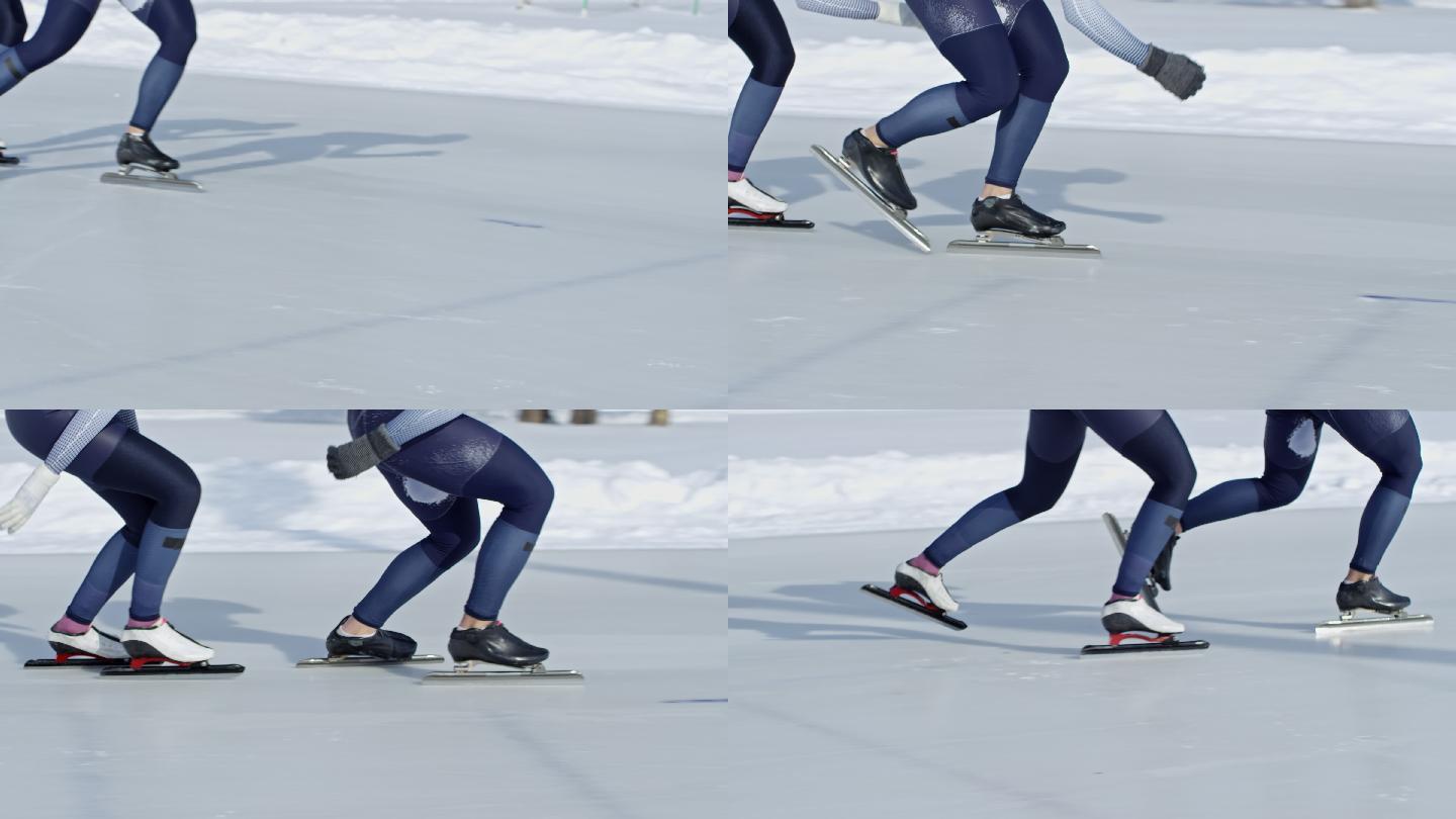 速滑运动员滑冰运动滑冰鞋冰上运动