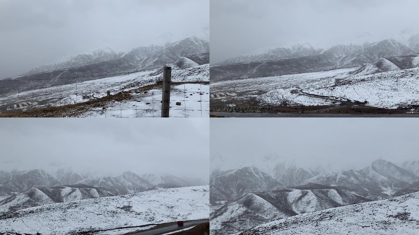 原创风景素材|雪景|雪山|青海|拉脊山