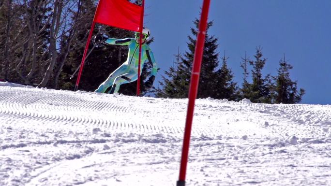 在滑雪的人极限运动滑雪冬奥会项目