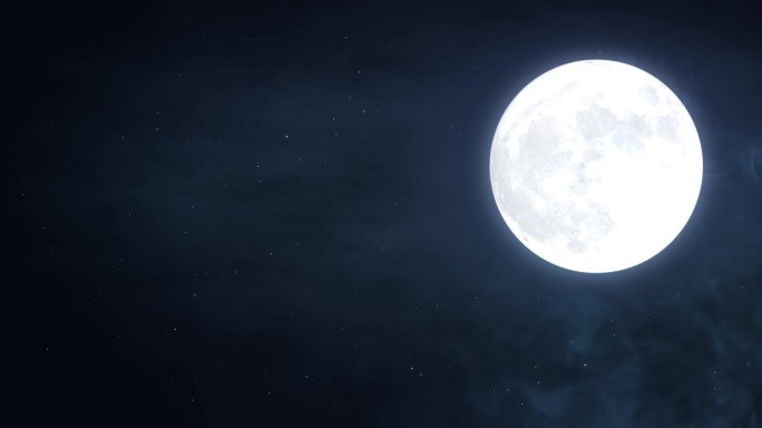 月亮圆月挂在天边循环视频素材