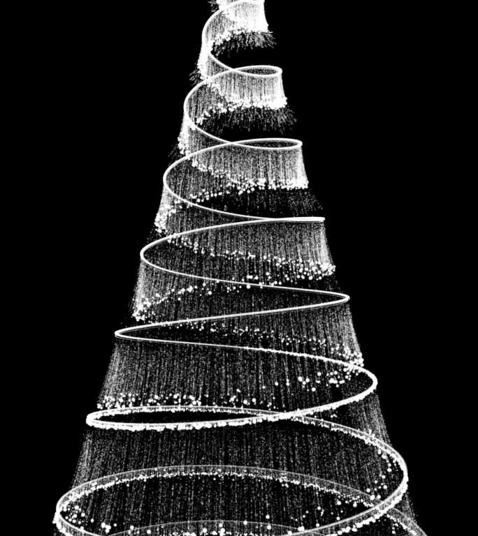 粒子螺旋线圣诞树