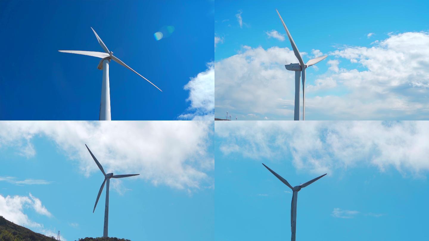 4K风车发电-绿色新能源-风车旋转