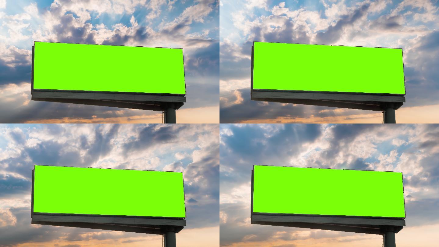 空白绿色广告牌宣传片视频素材