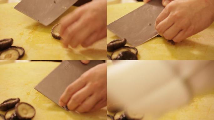 厨师切水发香菇 (3)