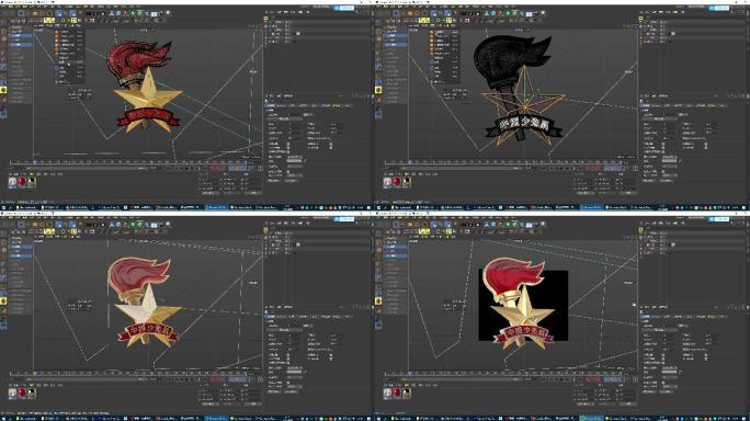 C4D少先队队徽C4D模型