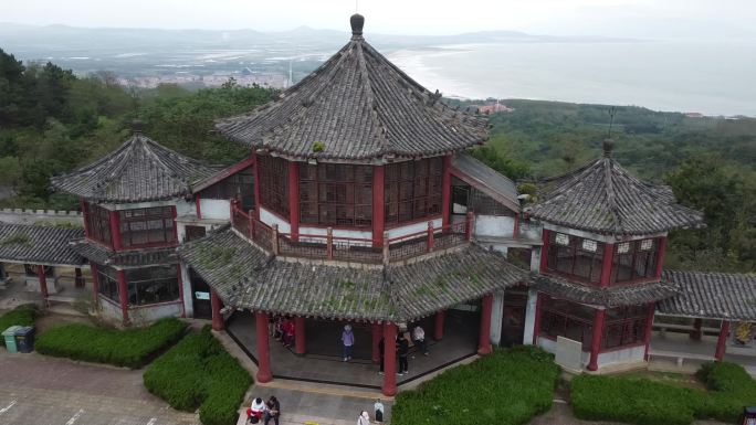 青岛地标建筑 琅琊台 航拍 高清 风景