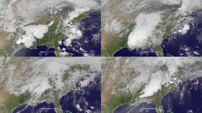 中美洲南部形成的风暴系统短延时卫星图像