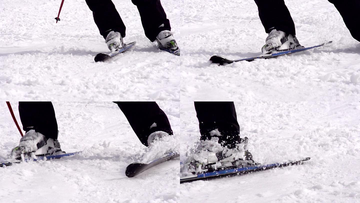 滑雪特写滑雪场滑板冰鞋