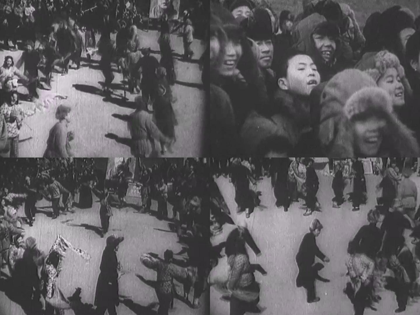 40年代东北跳秧歌庆祝胜利老视频