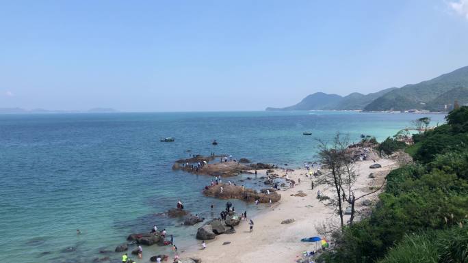 深圳杨梅坑无敌海景海边沙滩旅游
