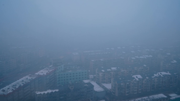城市迷雾散去4K延时素材
