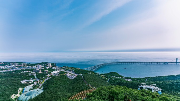 大连星海湾大桥平流雾延时