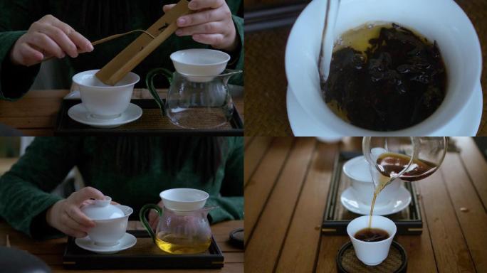 中国文化茶文化泡茶普洱茶茶室白写意白纱