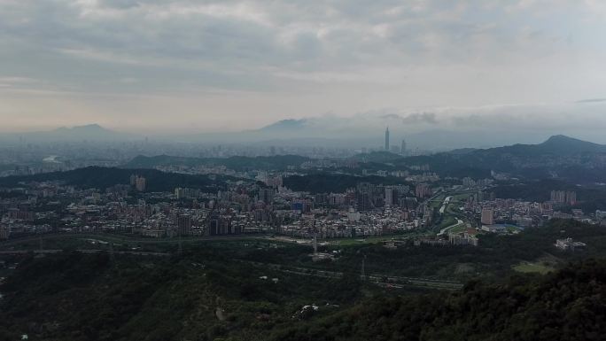台湾 航拍 城市 云 风景