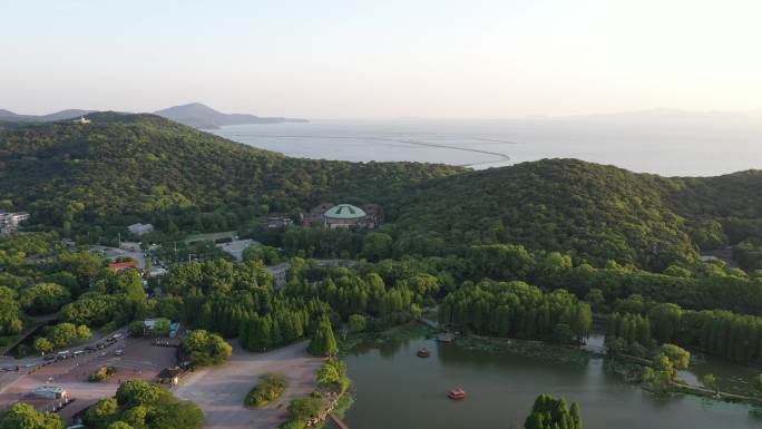 无锡太湖鼋头渚航拍水景苑