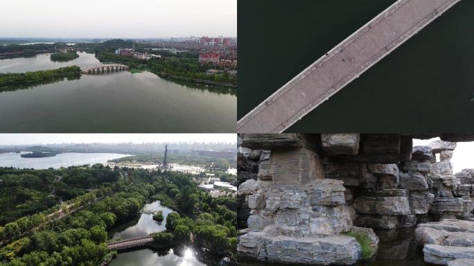 唐山南湖城市公园绿化 不同类型的桥