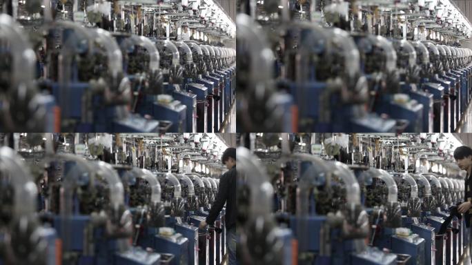 中国大唐袜业企业生产车间特写素材