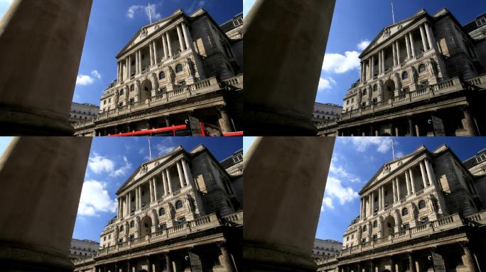 英格兰银行城市建筑快速发展航拍延时国外地