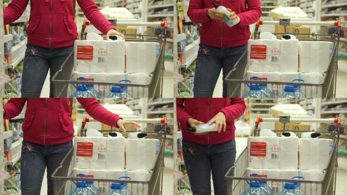在超市买肥皂的女人