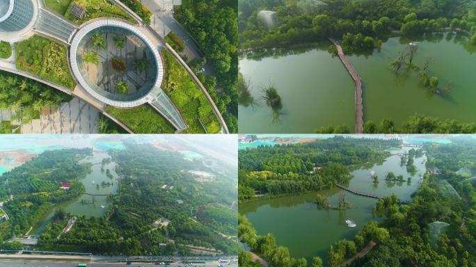 郑州雕塑公园航拍4K