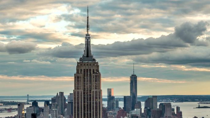 纽约市曼哈顿国外外国地标旅拍延时风景风光