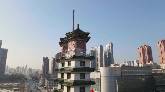 航拍郑州二七纪念塔