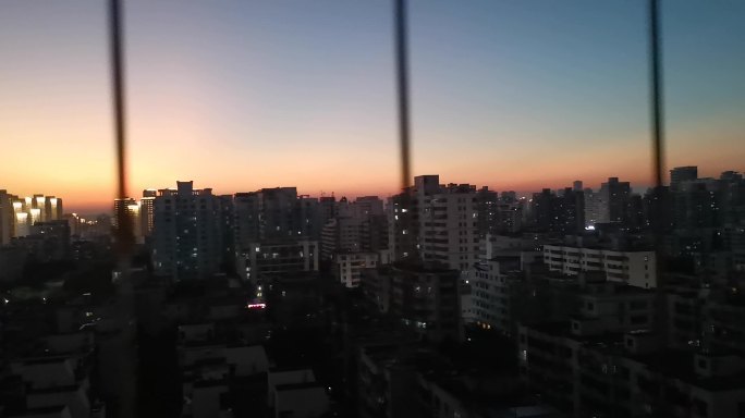 双色夕阳实拍景色，夕阳美景，太阳下山