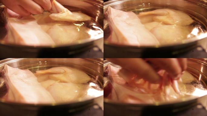 锅中加水炖肉焯水去血沫  (6)