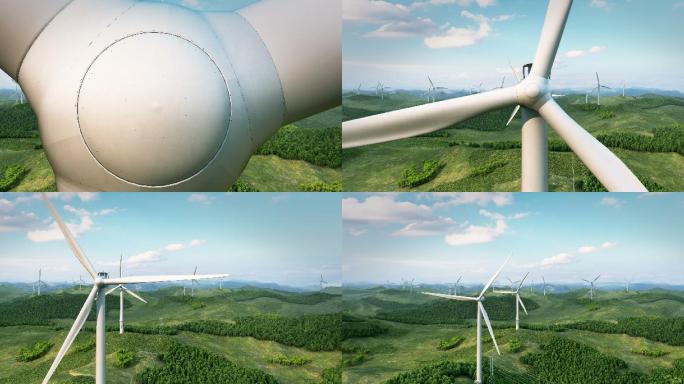 风力发电风车特写新能源