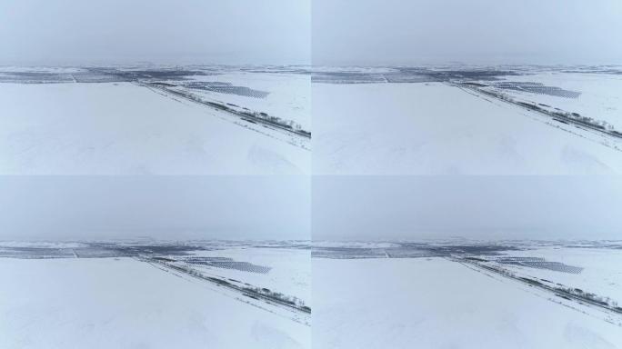 冬季广阔雪景航拍空镜