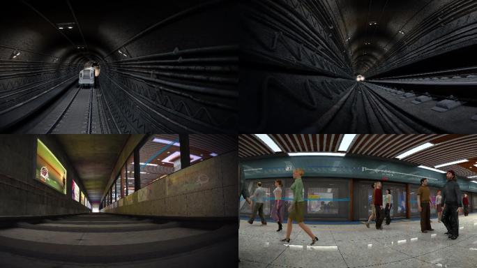 地铁隧道穿行进站视频素材
