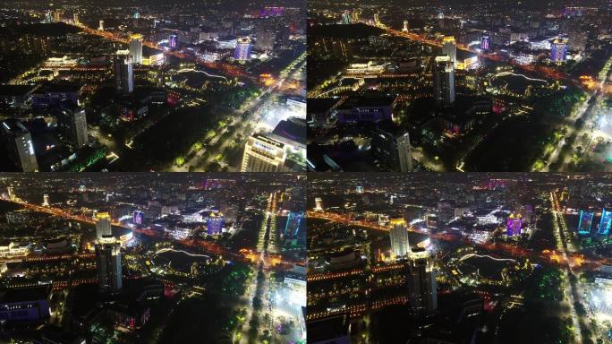 【台州椒江】市民广场高空夜景航拍