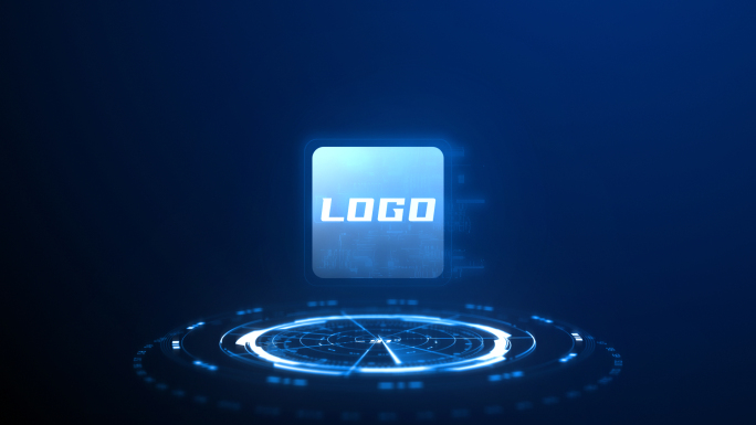 科技感全息logo演示模板