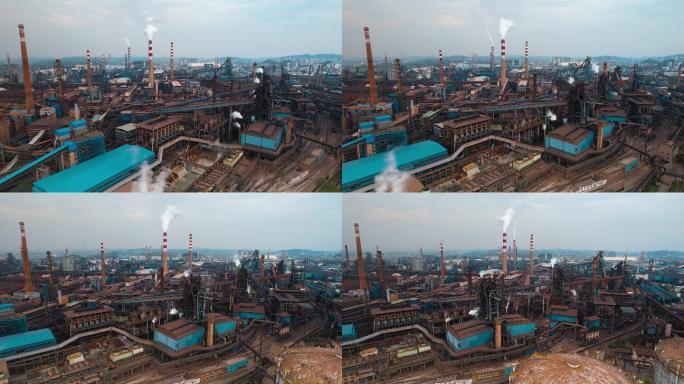 工厂厂矿视频钢铁厂钢铁企业锈迹斑斑厂房