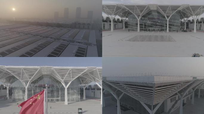 天津国家会展中心外景航拍4K素材