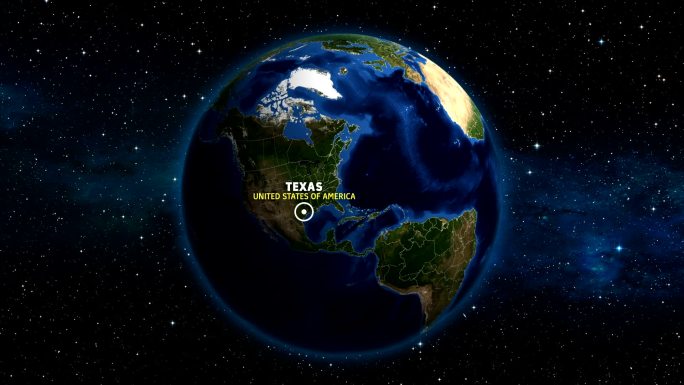 德克萨斯地图美国-地球缩放