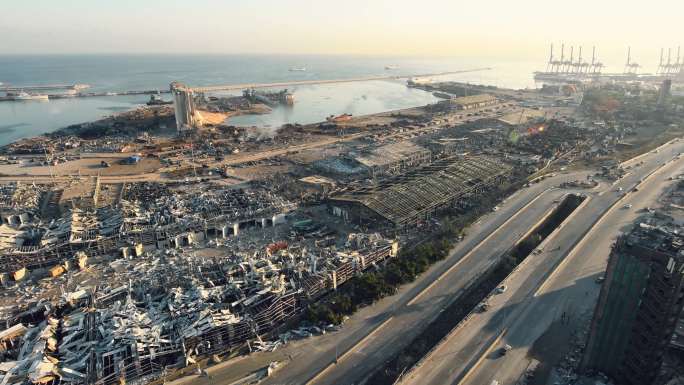 贝鲁特，黎巴嫩城市建筑快速发展航拍延时国