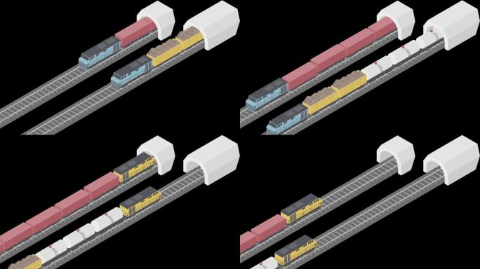 带通道mg动画货运列车素材