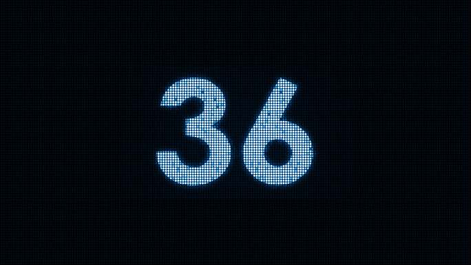 4K蓝色霓虹灯60秒倒数视频