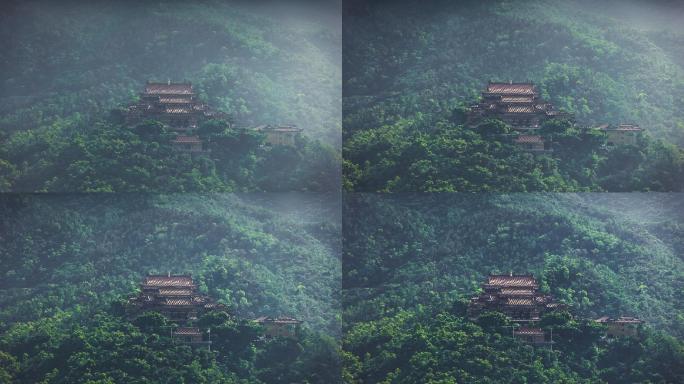 珠海金台寺雾气缭绕