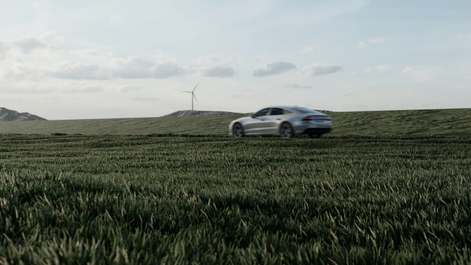 新能源汽车可再生能源风力减排道路前进公路