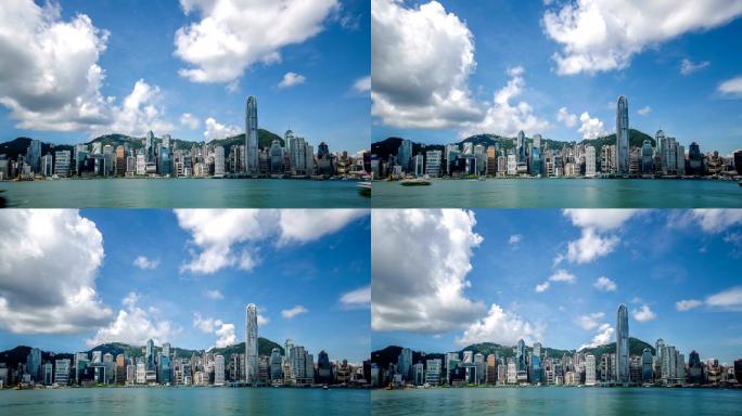 香港城市景观延时城市延时航拍香港市视频旅
