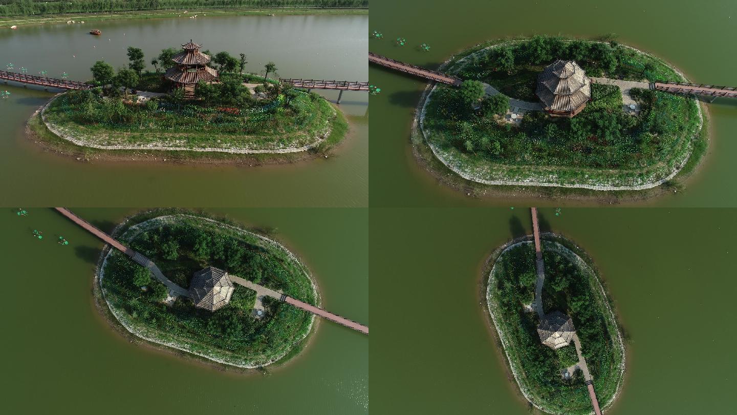 渭南渭河生态公园航拍渭南宣传片素材
