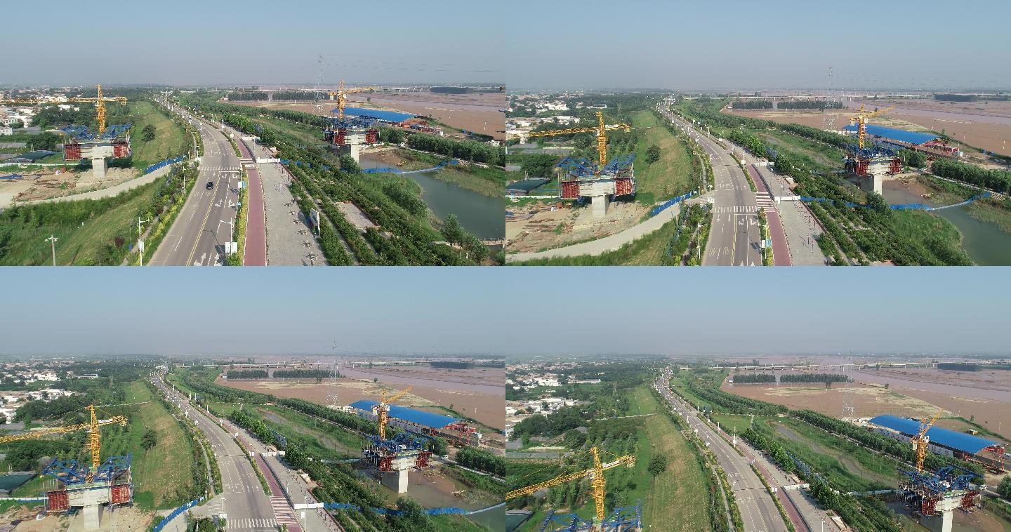 渭南渭河生态公园航拍4K渭南宣传片素材