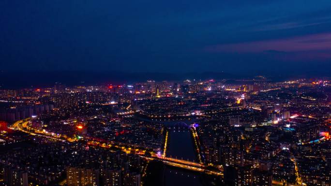 绍兴诸暨浦阳江夜景延时【4K】