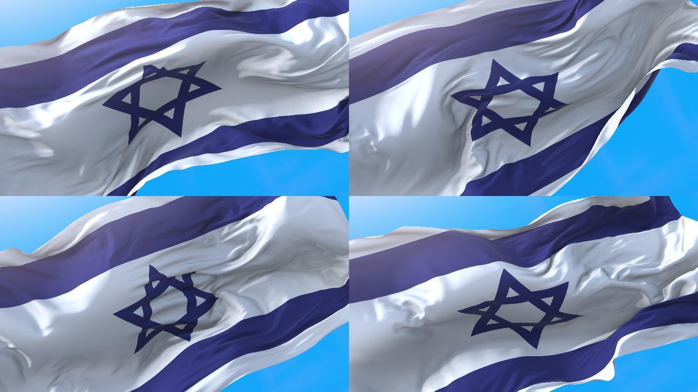 以色列国旗挥舞4K。