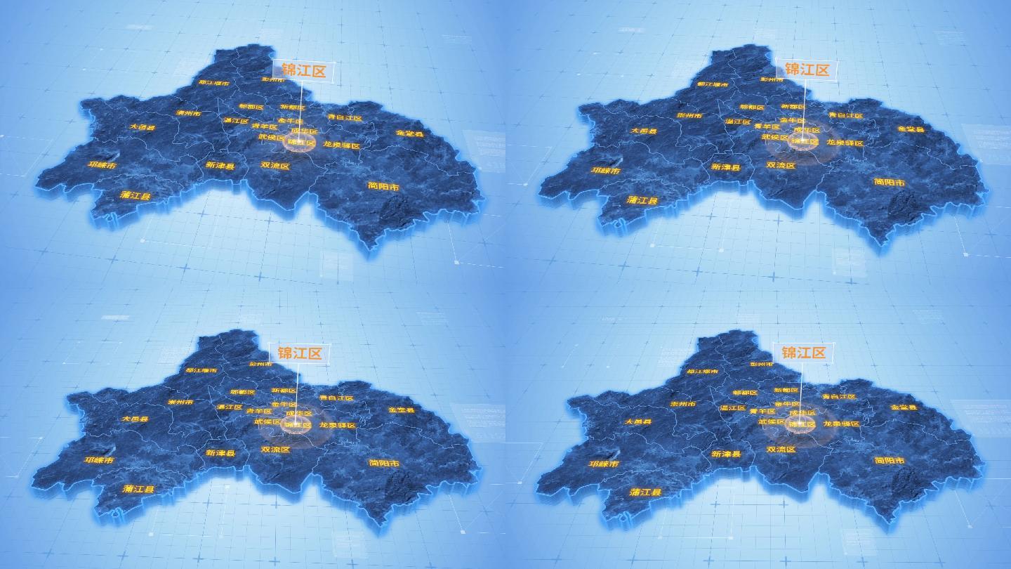 四川成都锦江区三维科技地图