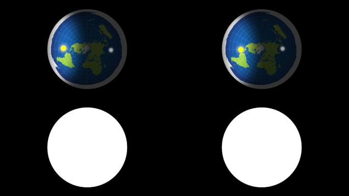 方位投影平面地球自转太阳和月亮