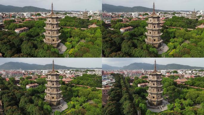 福建泉州古城开元寺镇国塔航拍