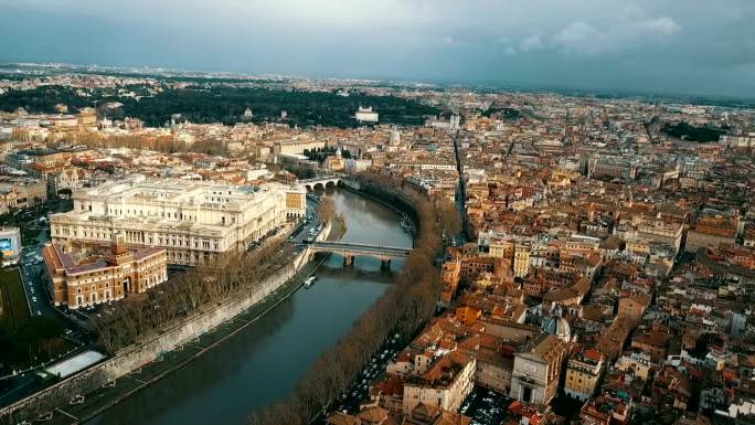 梵蒂冈城鸟瞰图意大利古罗马航拍欧洲